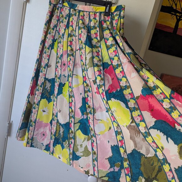 Lafayette 148 Silk Floral A Line Skirt Size 6 - Picture 11 of 14